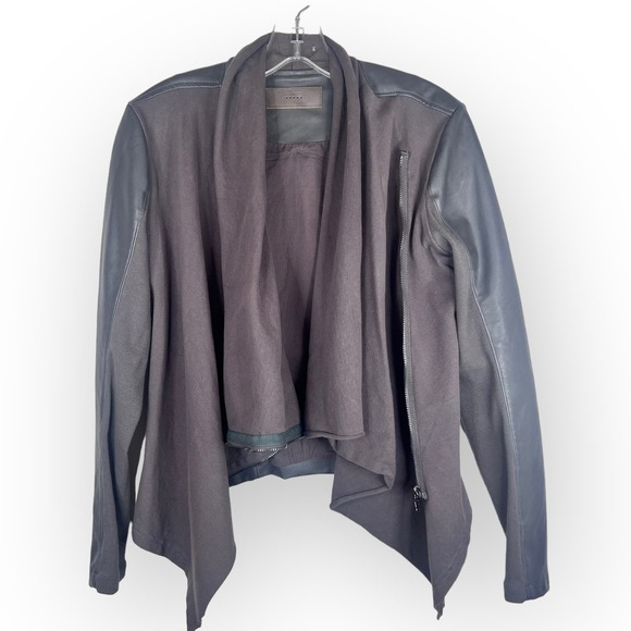 Blank NYC Whatever It Takes Drape Front Jacket Long Sleeve Gray Size S - Picture 5 of 10